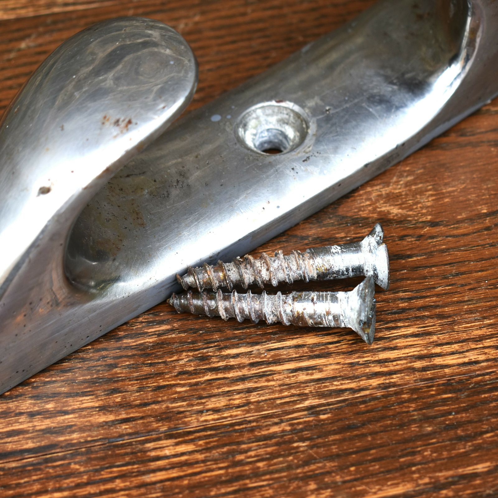 photo for sale Antique 1920s Salvage Nautilus Genova Heavy Chrome Yacht Boat Cleat With Screws