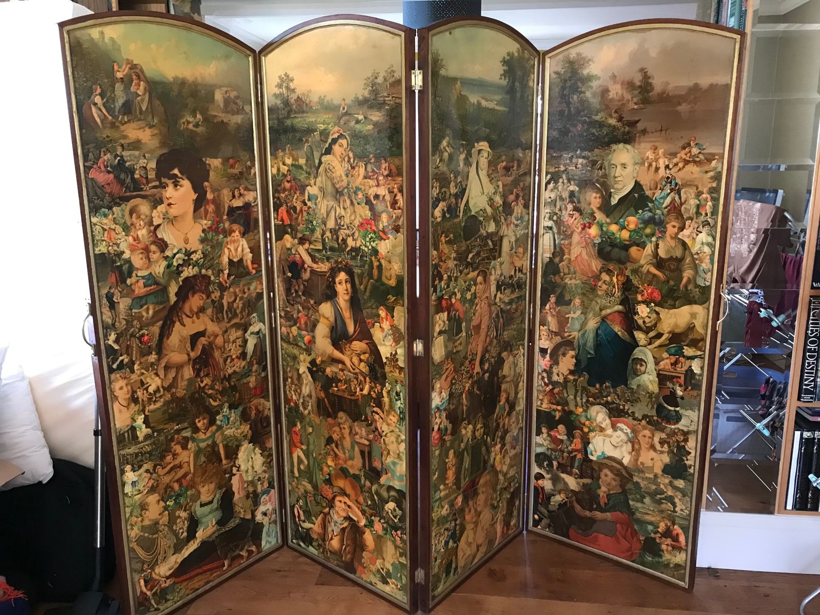 Victorian 4 Panel Scrap Screen photo furniture