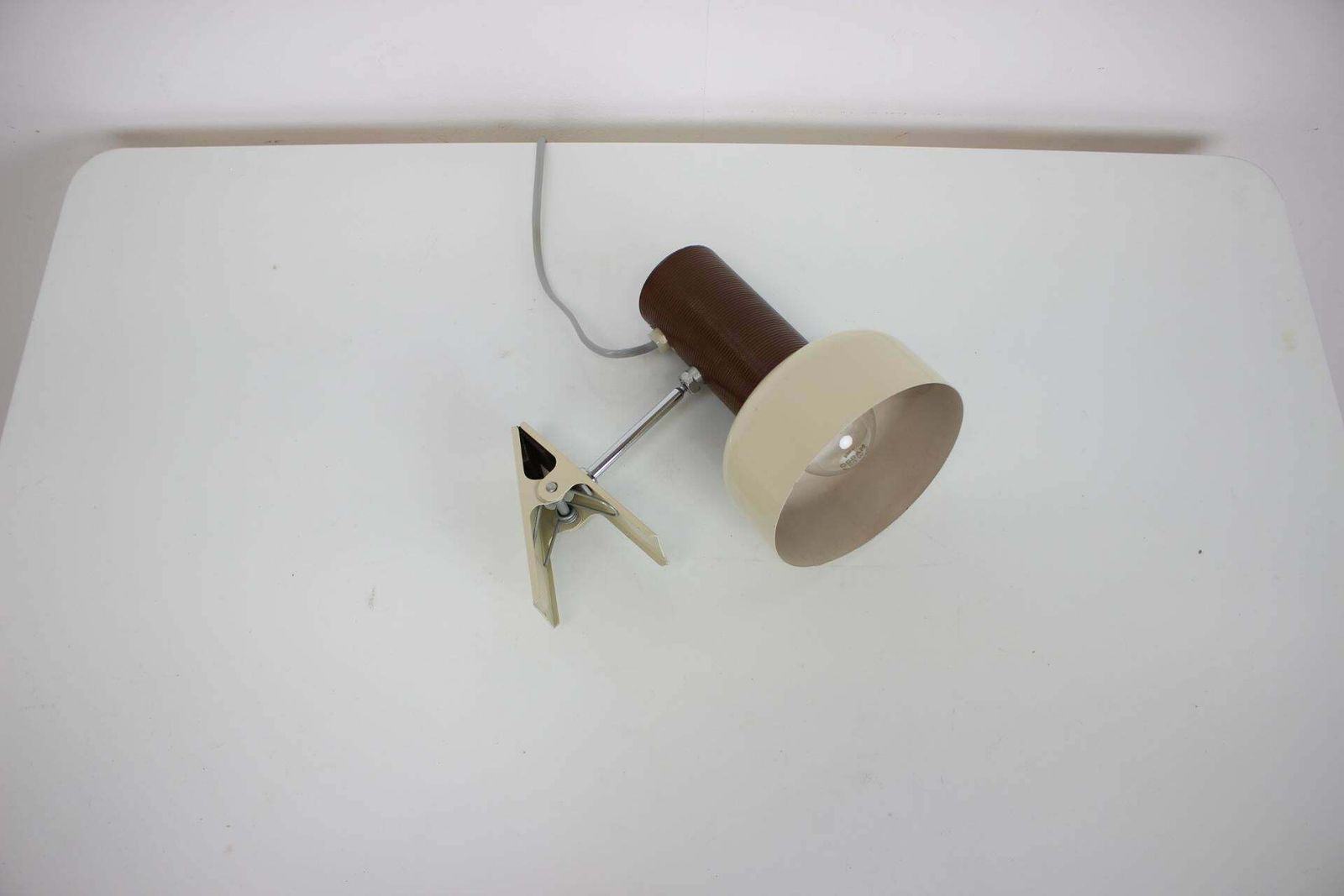 Attachable Table Lamp Designed By Hurka For Napako, 1970's, Czechoslovakia photo for sale