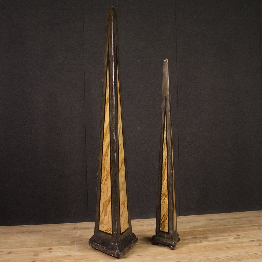 Home Decor Great Painted Wooden Obelisks From The 20th Century photo