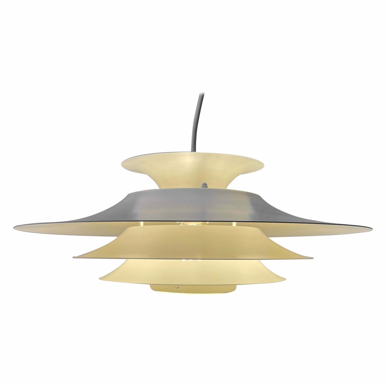 Danish Tiered White Hanging Lamp By Frandsen's Belysning, 1970s