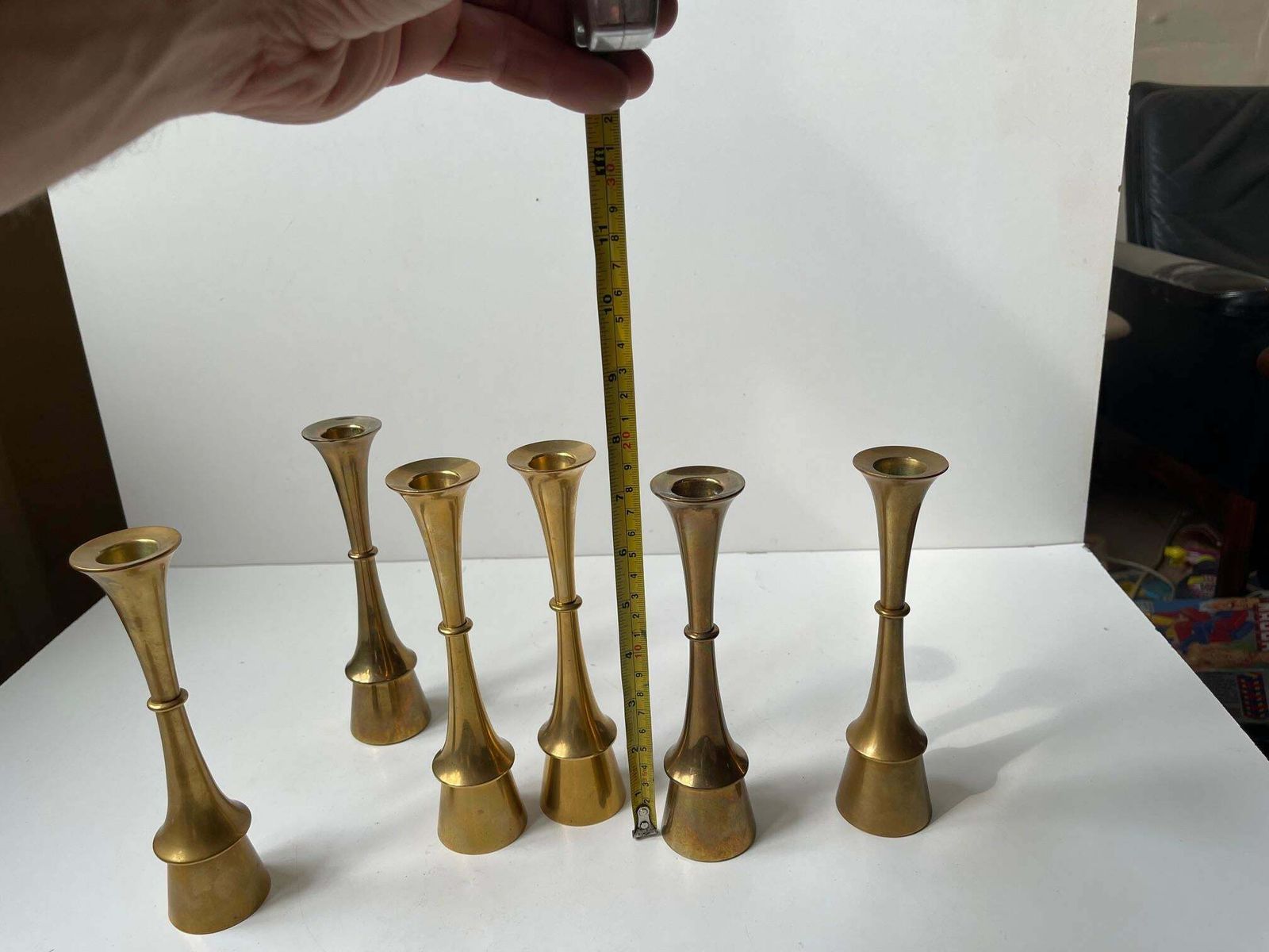 Jens Harald Quistgaard Brass Midcentury Candlesticks, 1960s, Set Of 6 photo buy