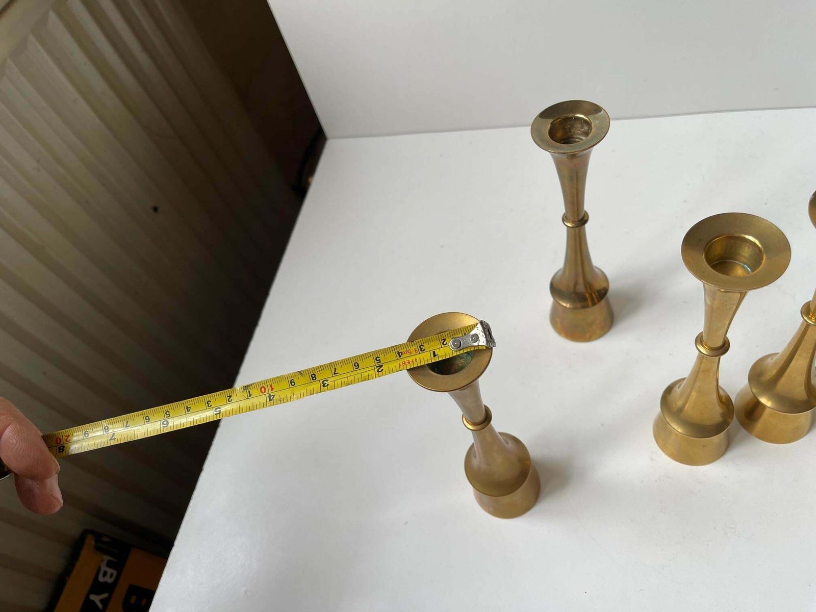 Jens Harald Quistgaard Brass Midcentury Candlesticks, 1960s, Set Of 6 photo vintage