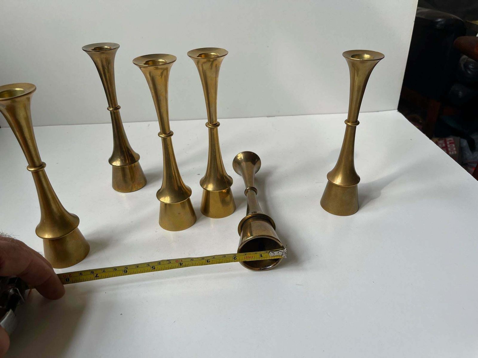 photo furniture Jens Harald Quistgaard Brass Midcentury Candlesticks, 1960s, Set Of 6