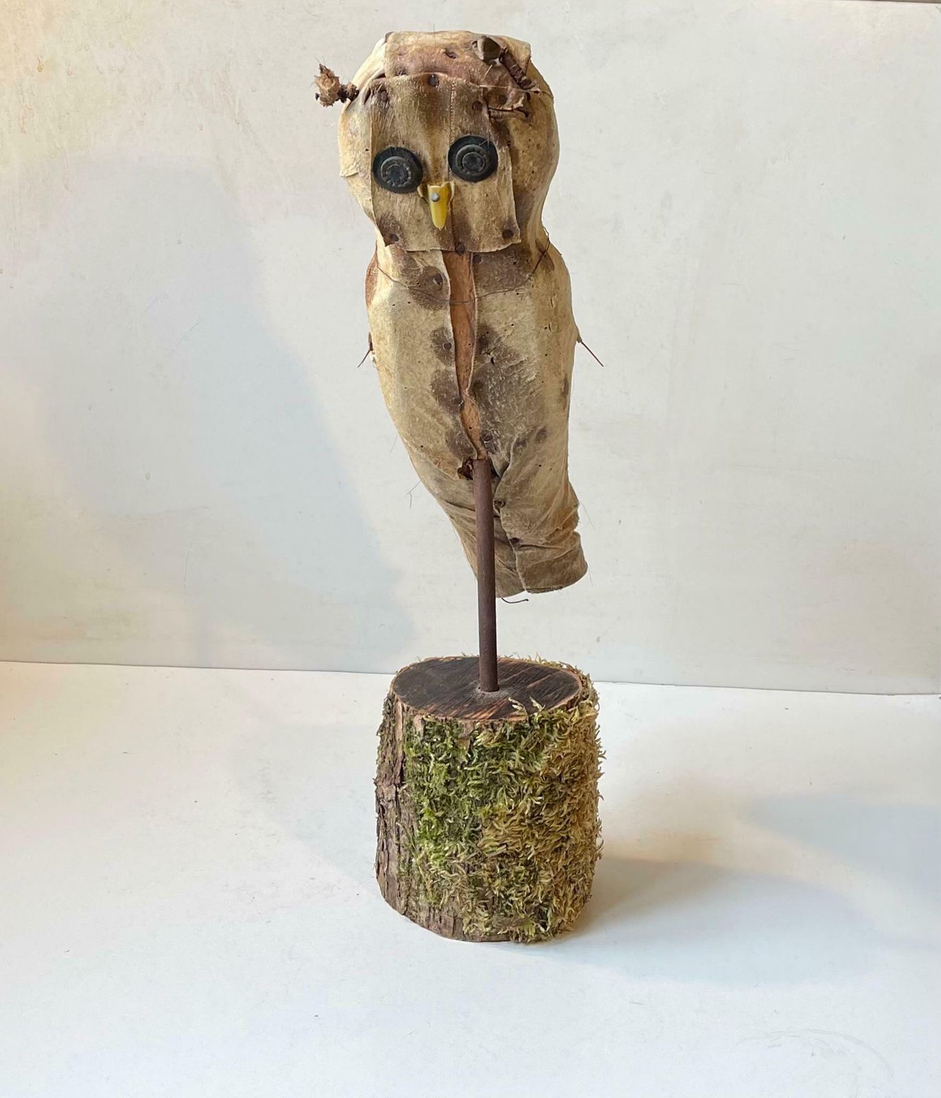 French Folk Art Owl Decoy   Bird Scarer, 1930s photo for sale