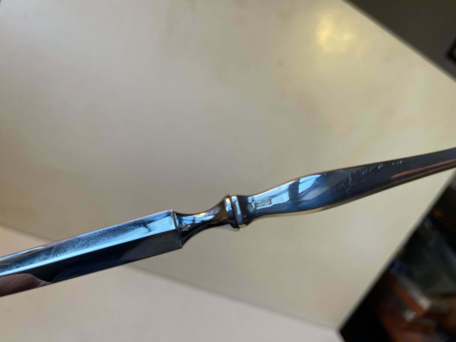 Danish Crown Letter Opener In Sterling Silver, 1930s photo vinterior