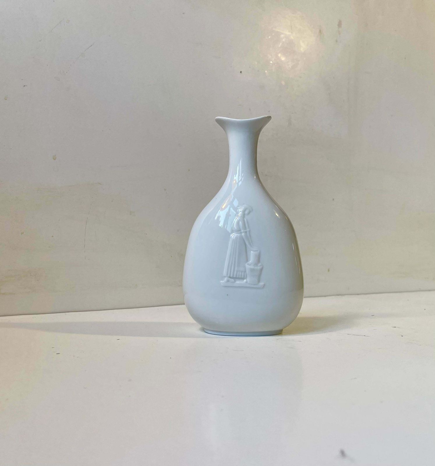Gunnar Nylund Porcelain Vase In White Glaze, 1964 photo furniture