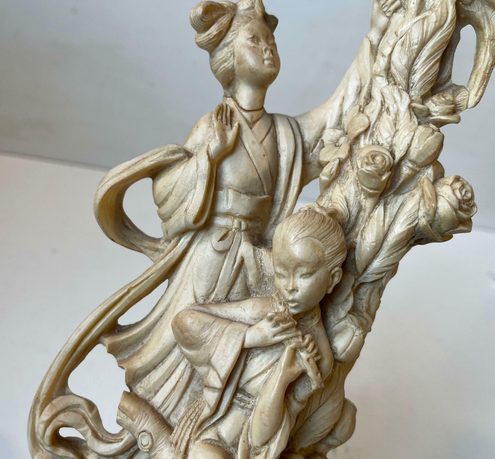 Italian Faux Ivory Geisha Table Lamp By Amilcare Santini, 1940s photo buy