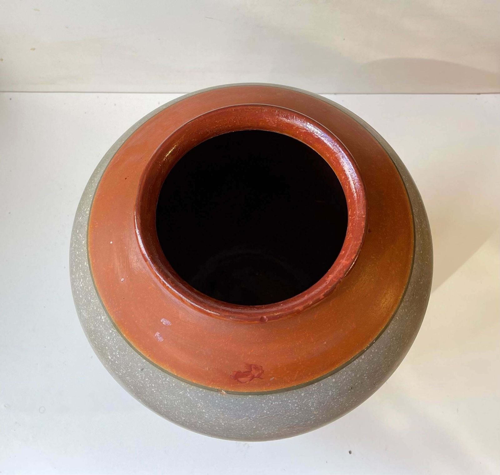 Antique Hand Painted Terracotta Floor Vase By Knabstrup, 1920s photo 535.0