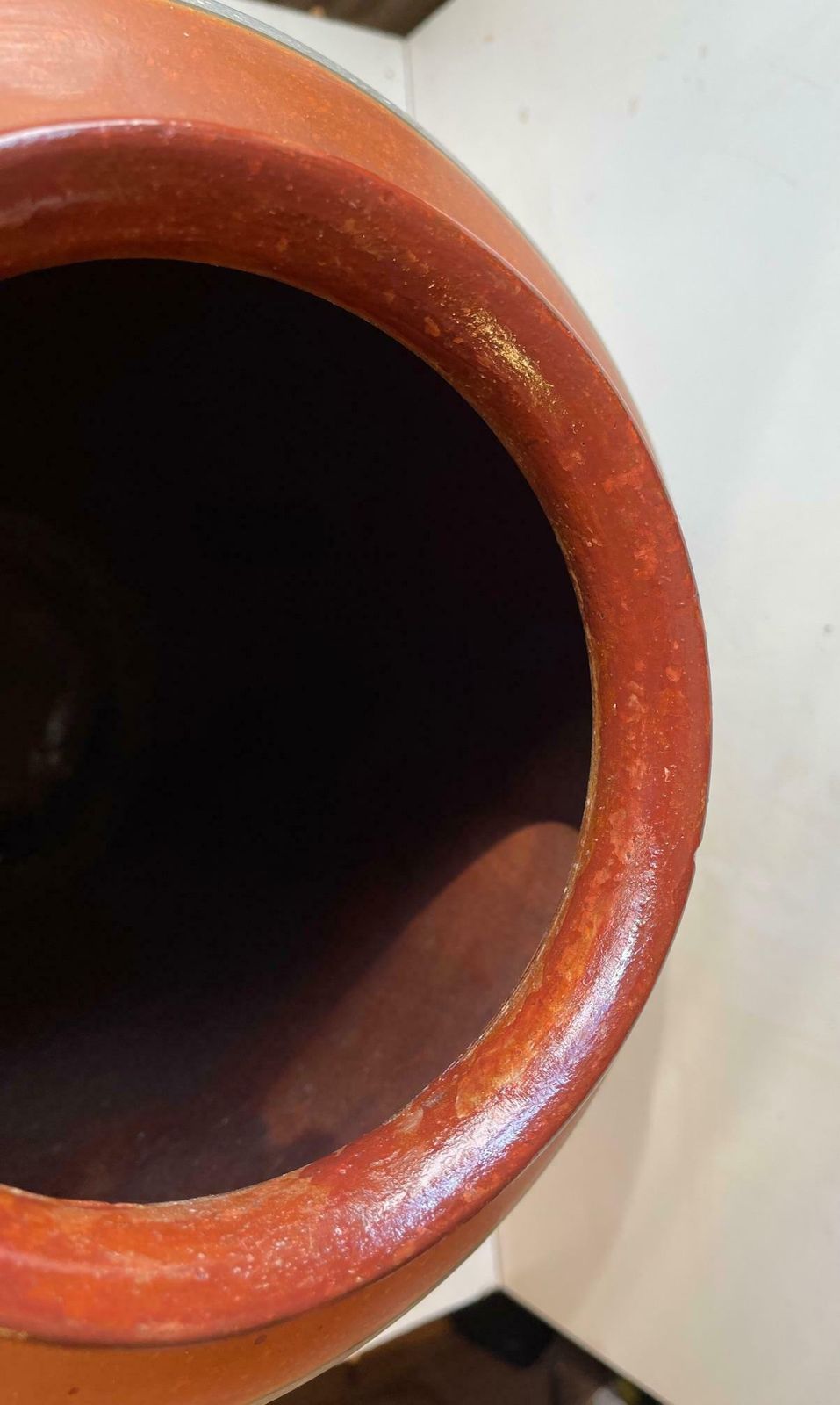 Antique Hand Painted Terracotta Floor Vase By Knabstrup, 1920s photo vinterior