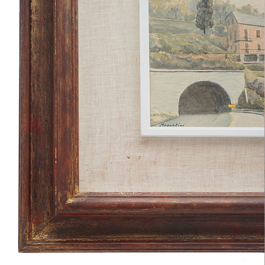 Watercolor Painting “Liguria” By Giacomo Maganzini, 1970s photo vinterior