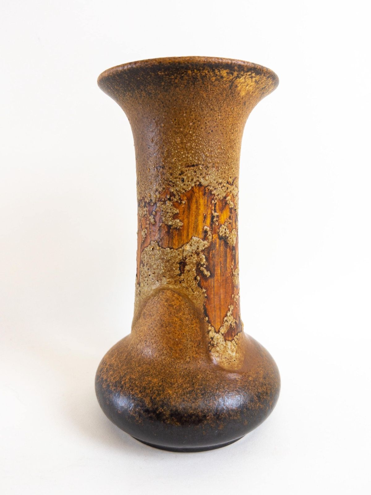 Steuler Ceramic Vase With Copper Brown Crusty Fat Lava Glaze 715 20   West German Pottery   Earthy Vintage Jug photo buy