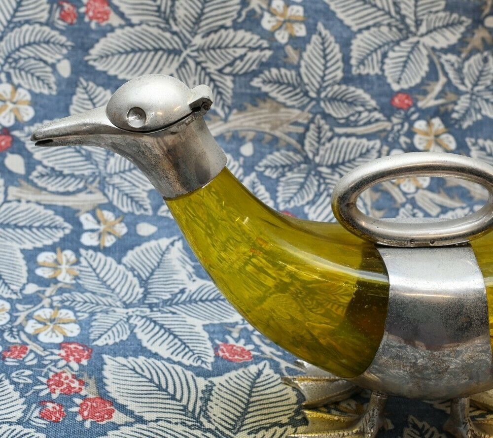Silver Plate Duck Spirit Holder Jug Decanter photo furniture