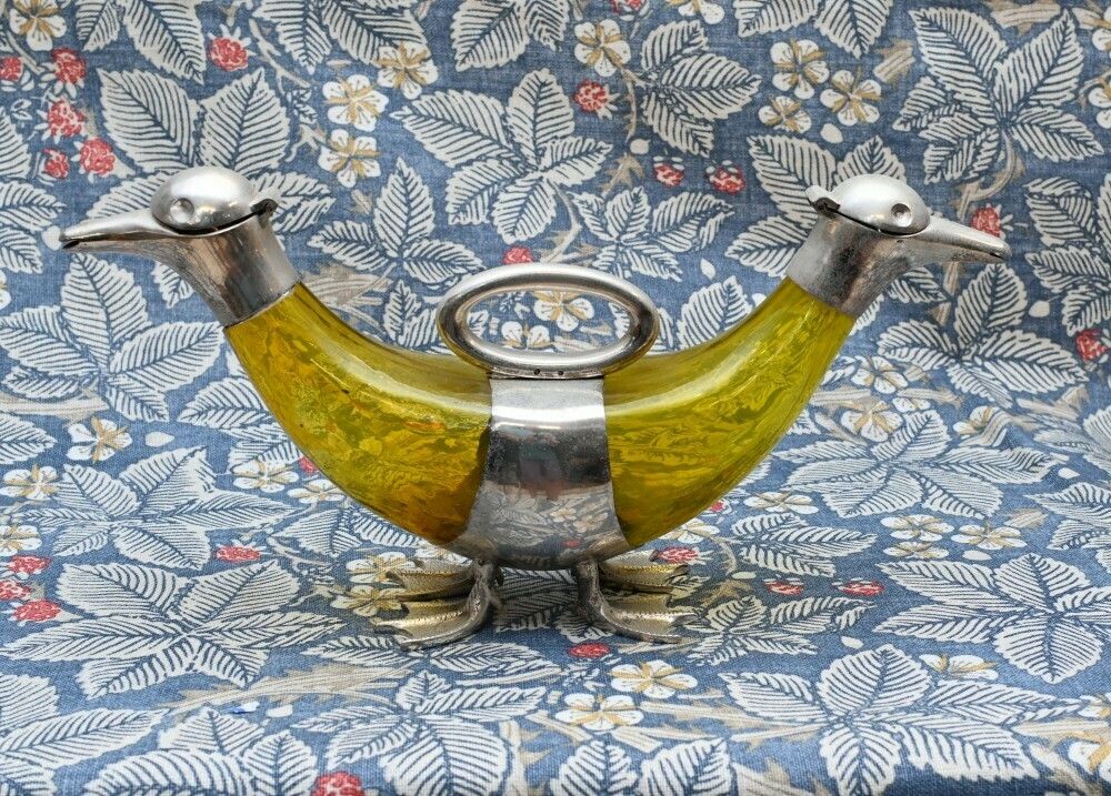 Silver Plate Duck Spirit Holder Jug Decanter photo buy