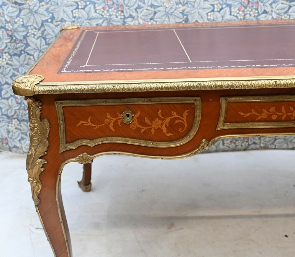 Antique Bureau Plat French Inlay Desk Writing Table photo buy