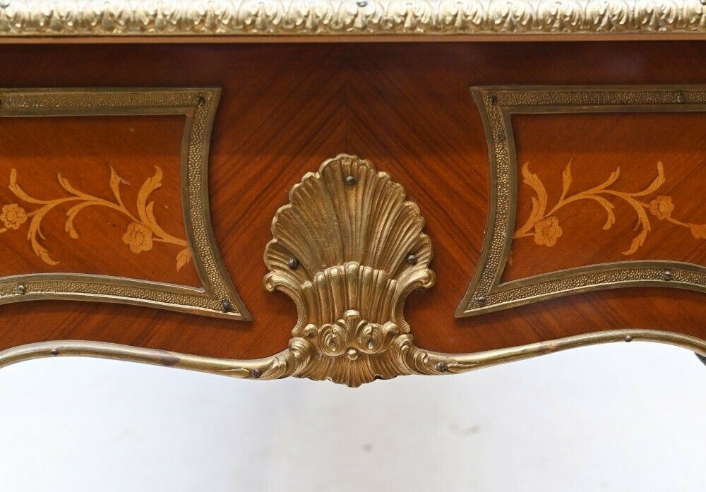 2650.0 Antique Bureau Plat French Inlay Desk Writing Table photo