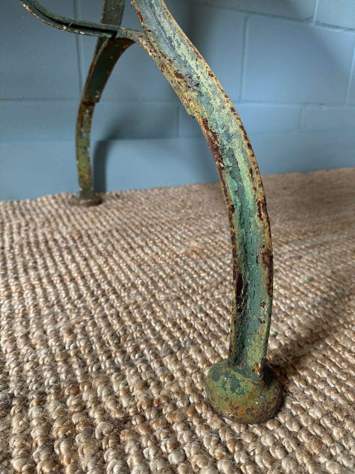 photo for sale A French Zinc Top Industrial Style Garden/Interior Table (Circa 1900 Or Earlier) & Set Of Six Folding French Chairs