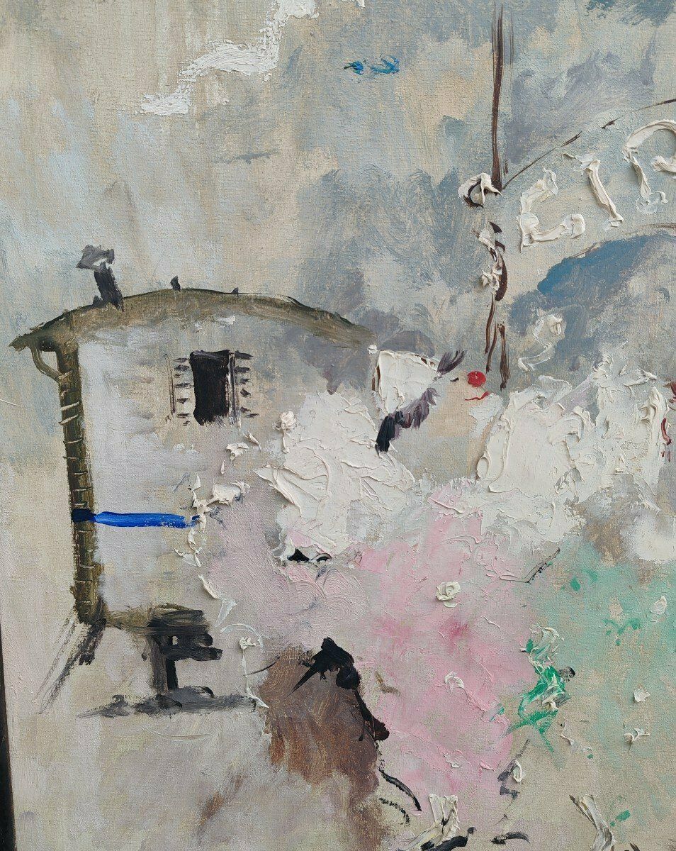 Cesarino Monti (1916 - 1979) Circo. Huile sur toile photo for sale