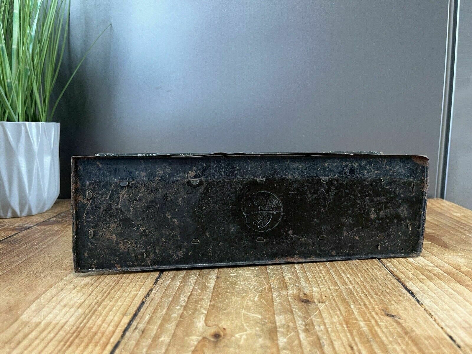 photo for sale Antique British Brimtoy Brand Tinplate Sliding Door Train Station 30's Tin Toy