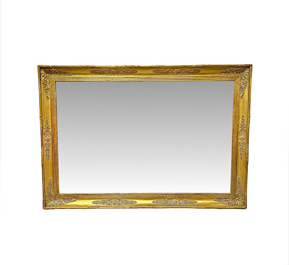 A Fabulous Large Size 19th Century Giltwood Overmantel Or Hall Mirror photo furniture