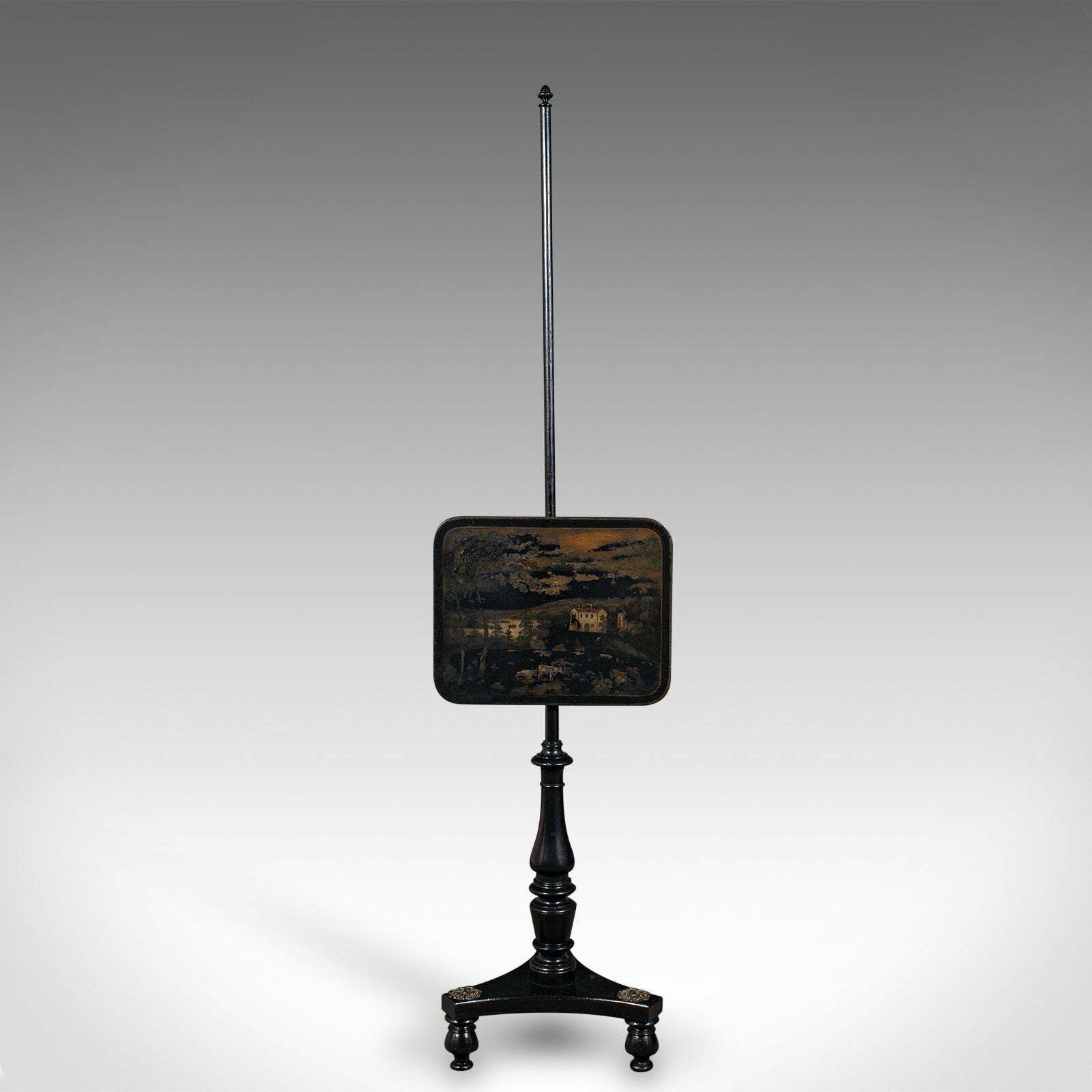 Antique Fireside Pole Screen, English, Height Adjustable, Aesthetic, Victorian photo for sale