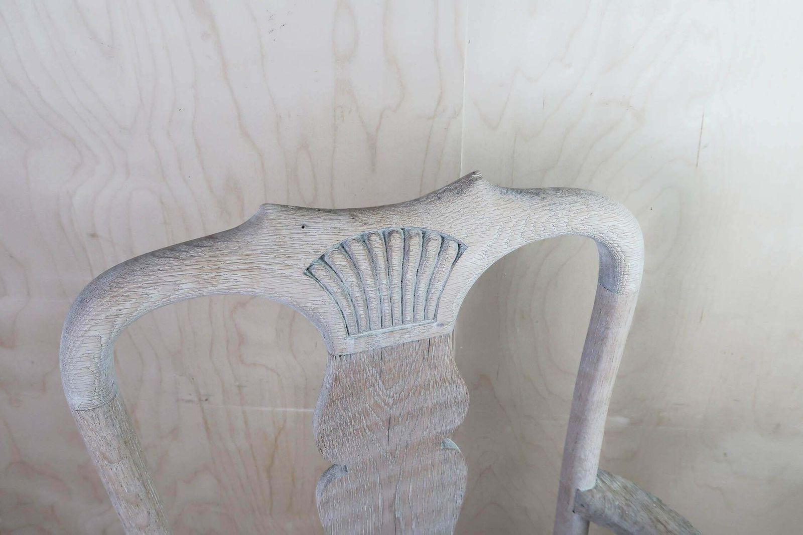 Antique Limed Oak Gustavian Style Urn Back Carver Or Armchair. C.1920 photo Furniture