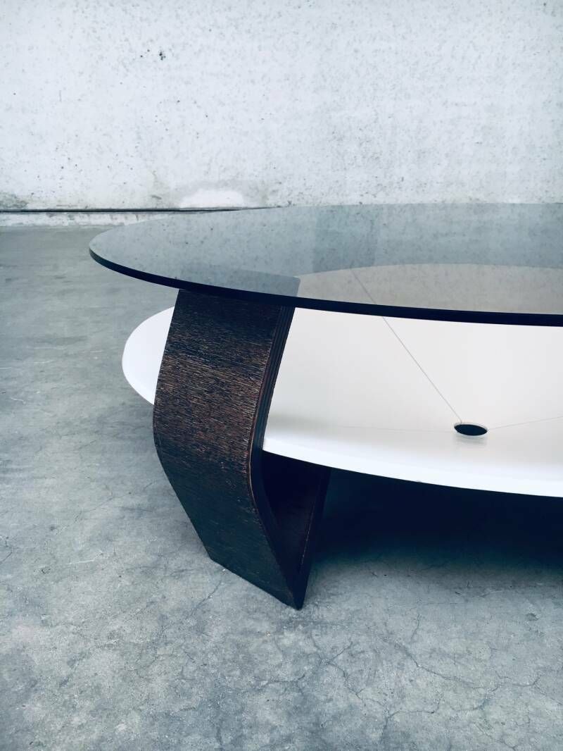 photo for sale Mid Century Modern Nederlands Design Wenge & Rookglas Salontafel, Nederland Ca. Jaren 1960