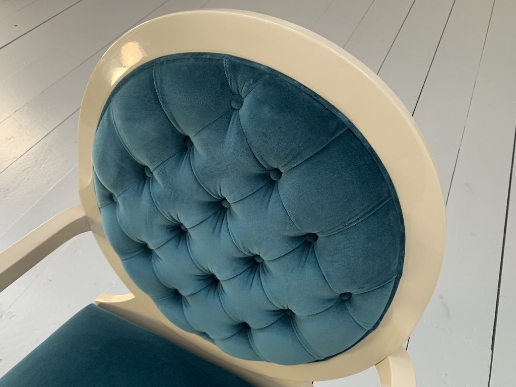 Furniture Fendi Casa Occasional/Bedroom Armchair – In Blue Velvet photo