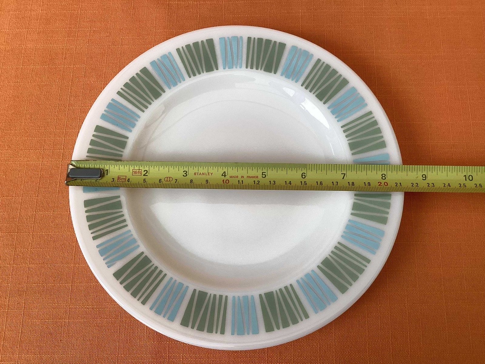photo for sale Jaj Pyrex Matchmaker Salad Plates In Blue And Green (Set Of 6), 1960s Jaj Matchmaker Salad/Dessert Plates, Retro Matchmaker Plates, 8.5”