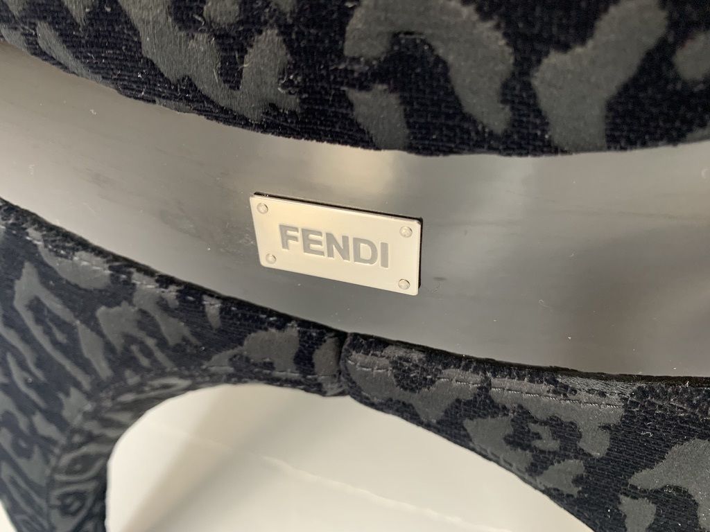 1900.0 Fendi Casa Armchair – In Black Dark Grey Motif Fabric photo