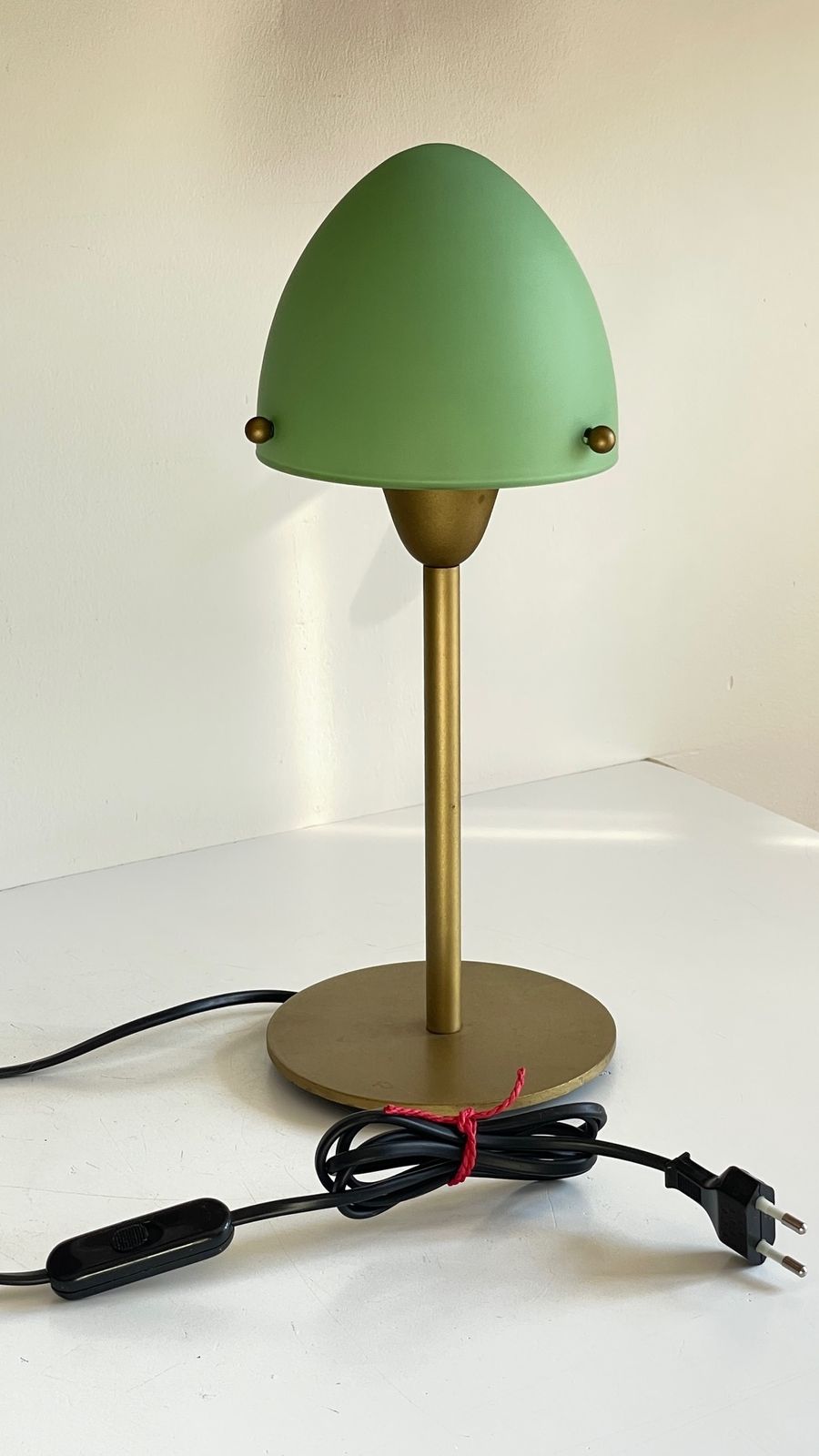Mushroom Shaped Lamp In Steel And Opaline Glass Vintage photo Lighting