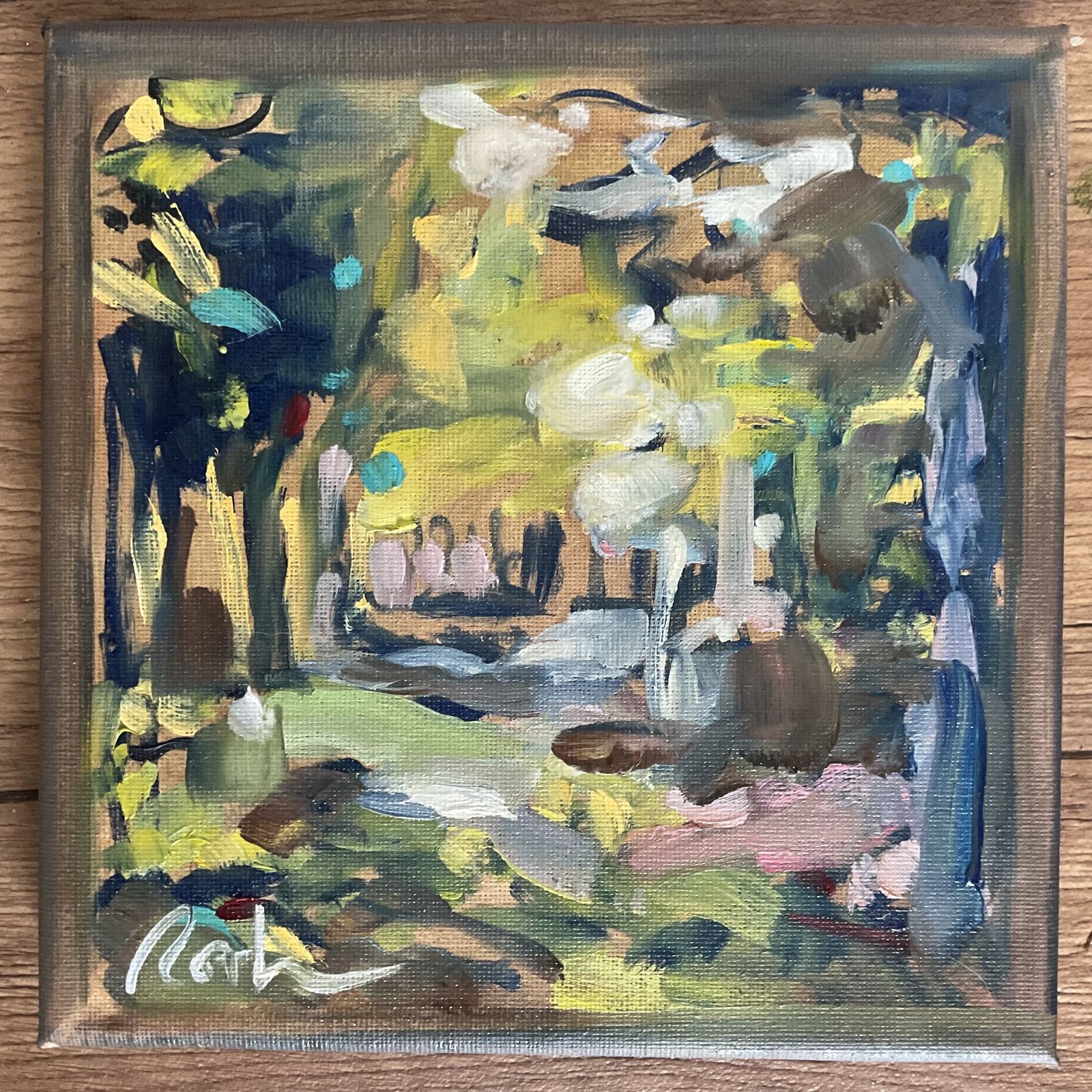 Original Oil Painting French Impressionist Landscape Abstract Signed Roth 8 X 8 Inches photo furniture