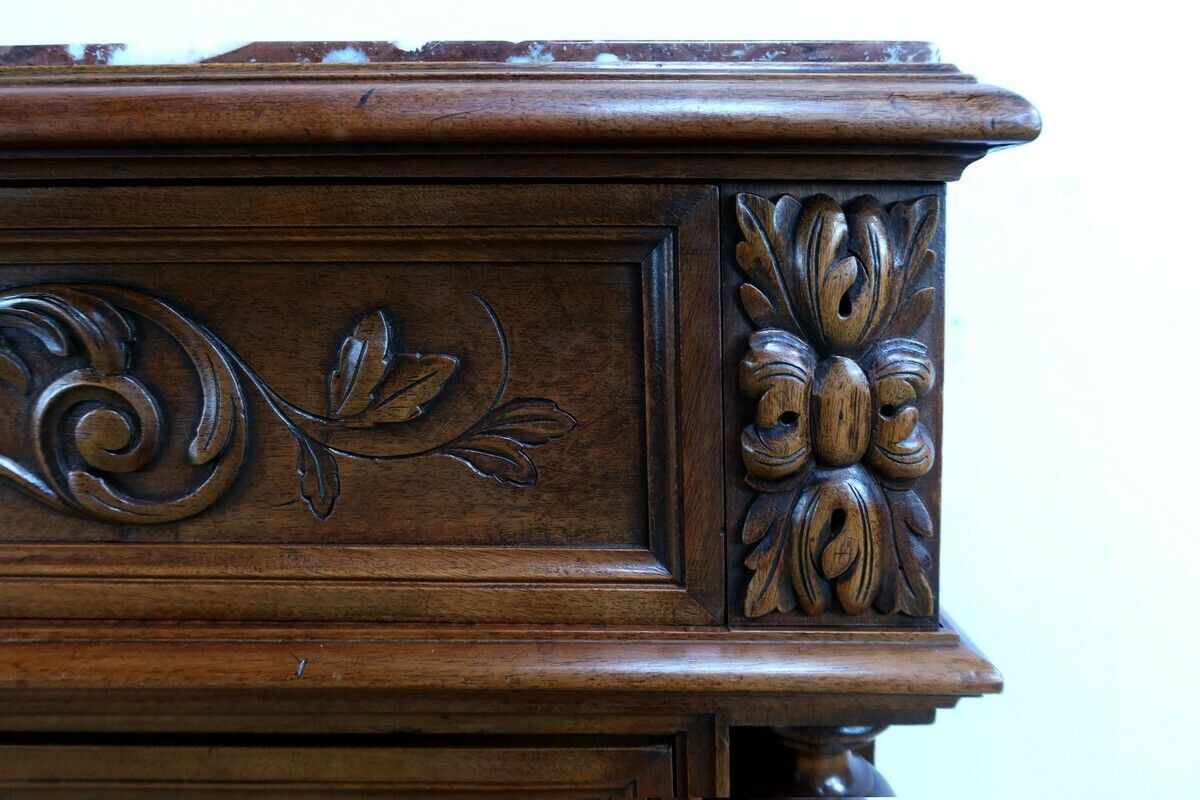 Furniture Walnut Chest Of Drawers P. Guinand Leglas, Renaissance Style – 1920 photo