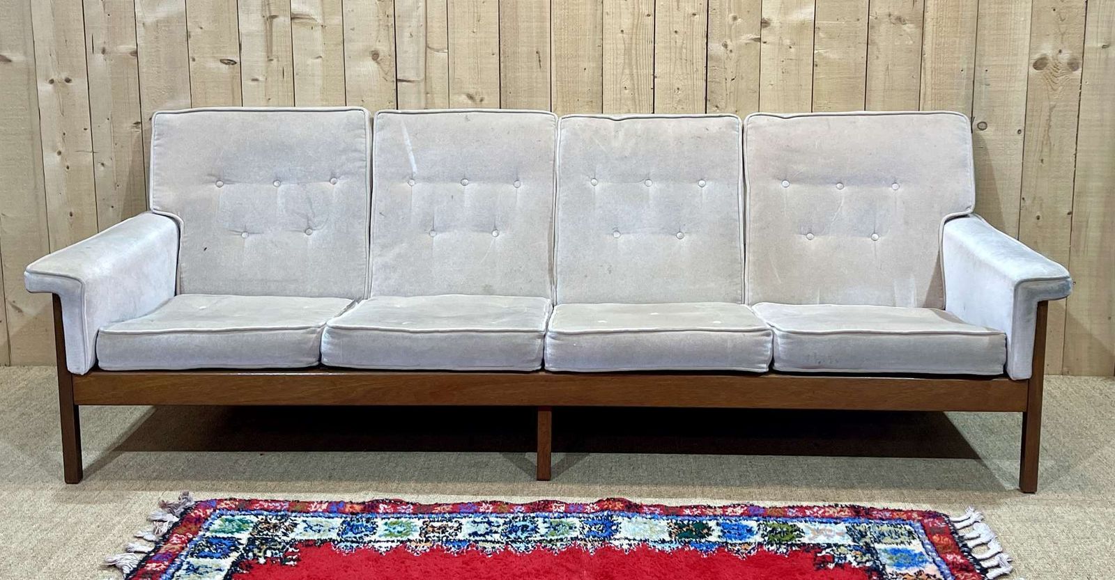 Scandinavian 4 Seater Sofa From The 70s, In Teak photo vinterior
