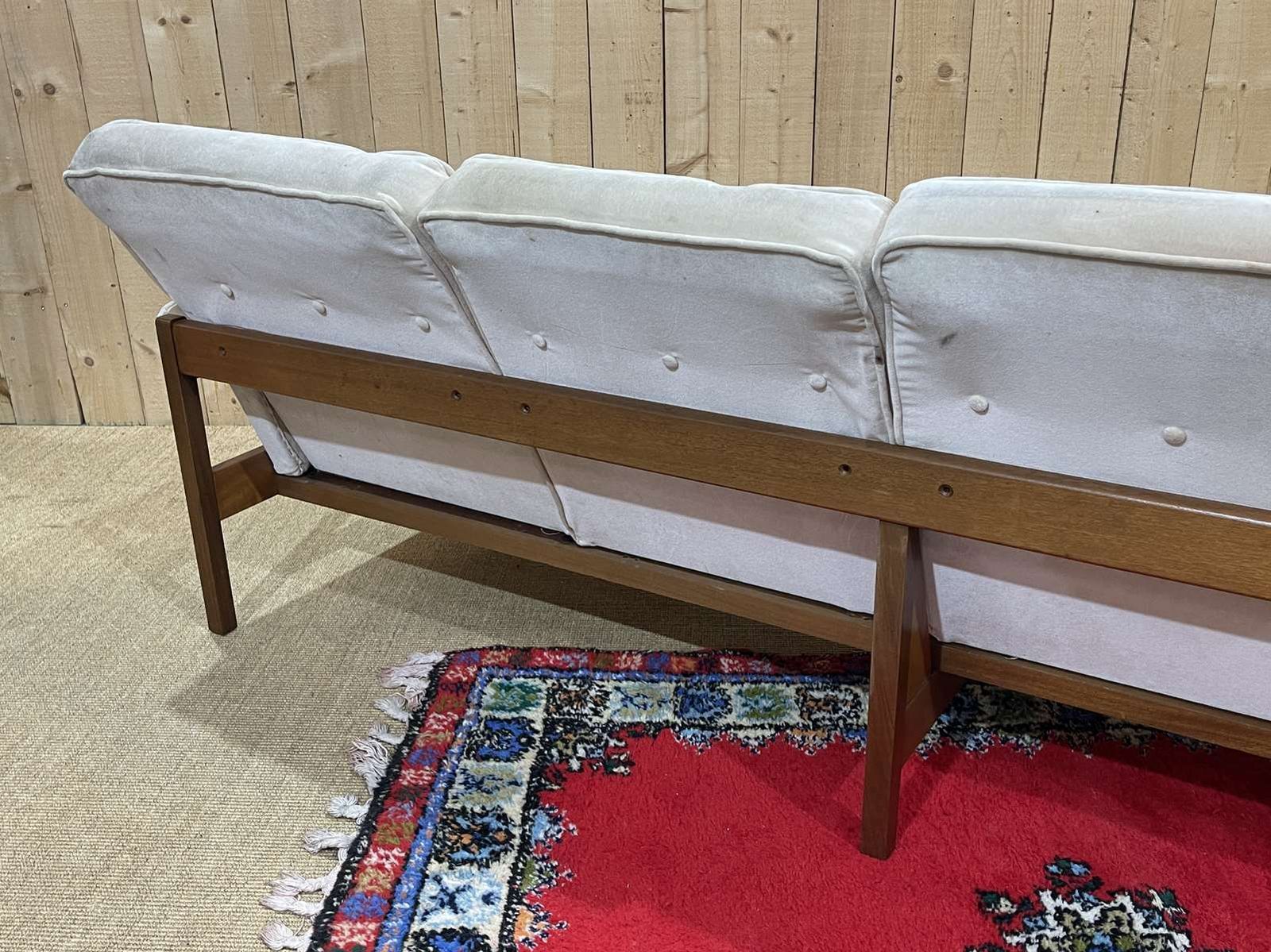 photo buy Scandinavian 4 Seater Sofa From The 70s, In Teak