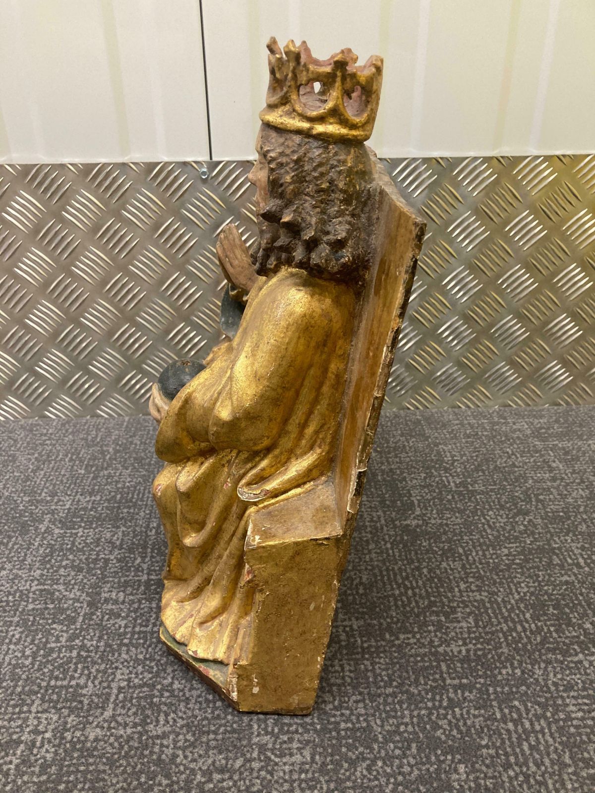 16th Century Giltwood And Polychrome Group Carving – 'God And Mary' photo 10000.0