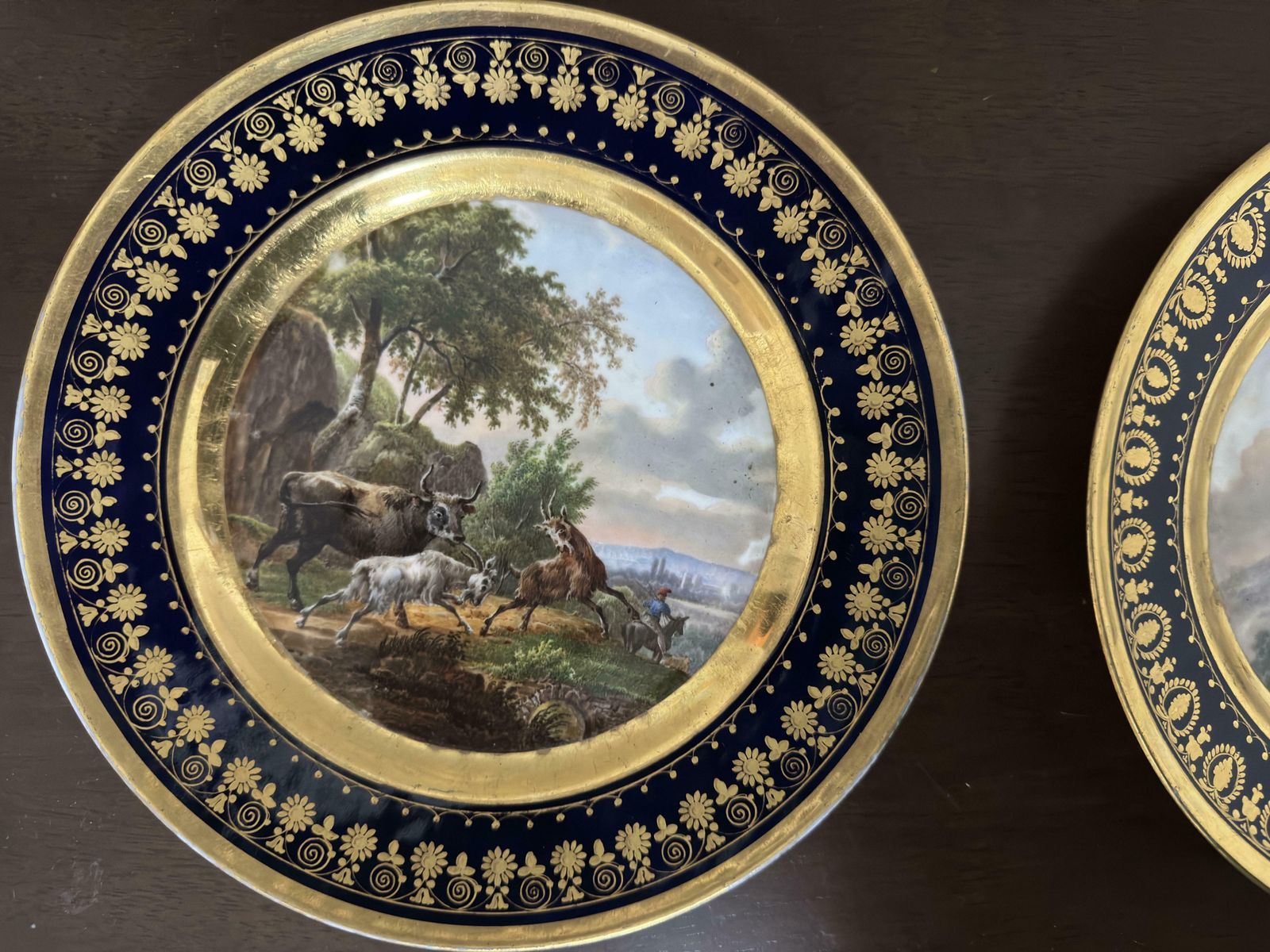 Pair Of Early 19th Century Darte Brothers Porcelain Plates photo Home Decor