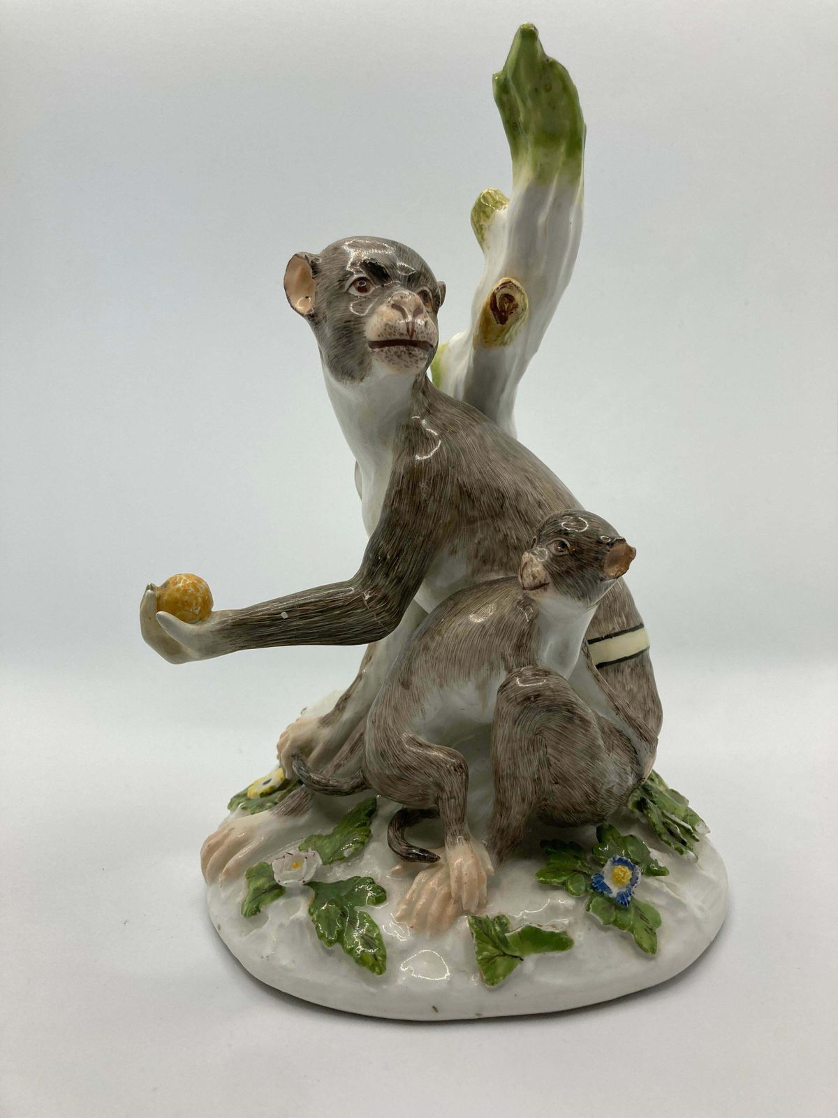 18th Century Meissen Porcelain Figure, 'Rhesus Monkey And Child' photo for sale