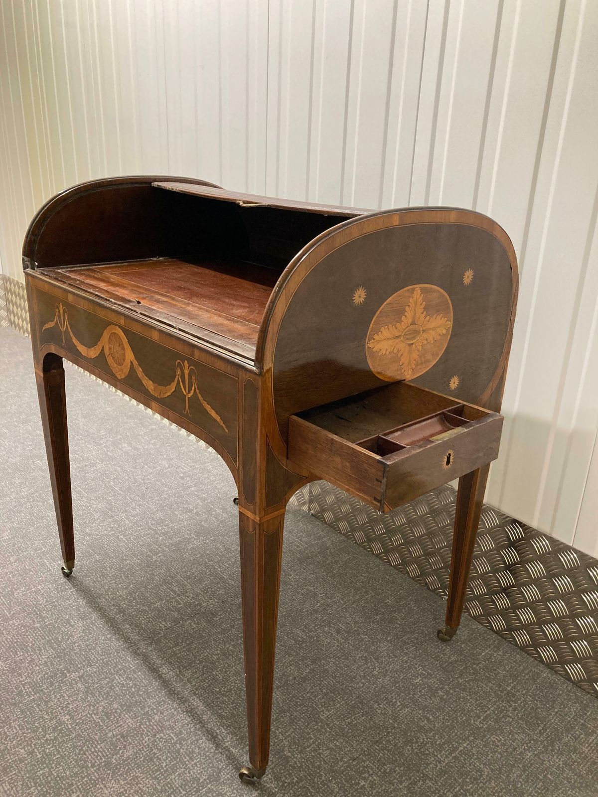 Sheraton Period Partridgewood Tambour Desk photo furniture