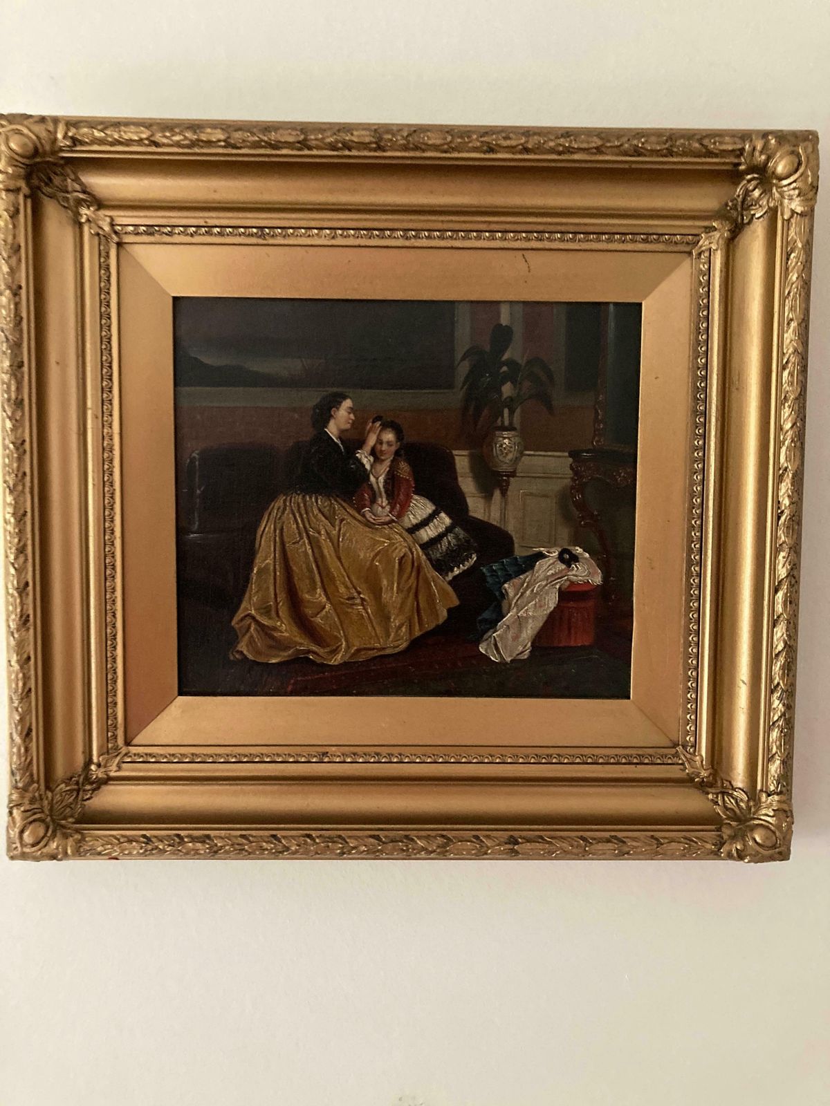 Pair Of 19th Century School, Oil On Canvas, Conversation Pieces photo furniture