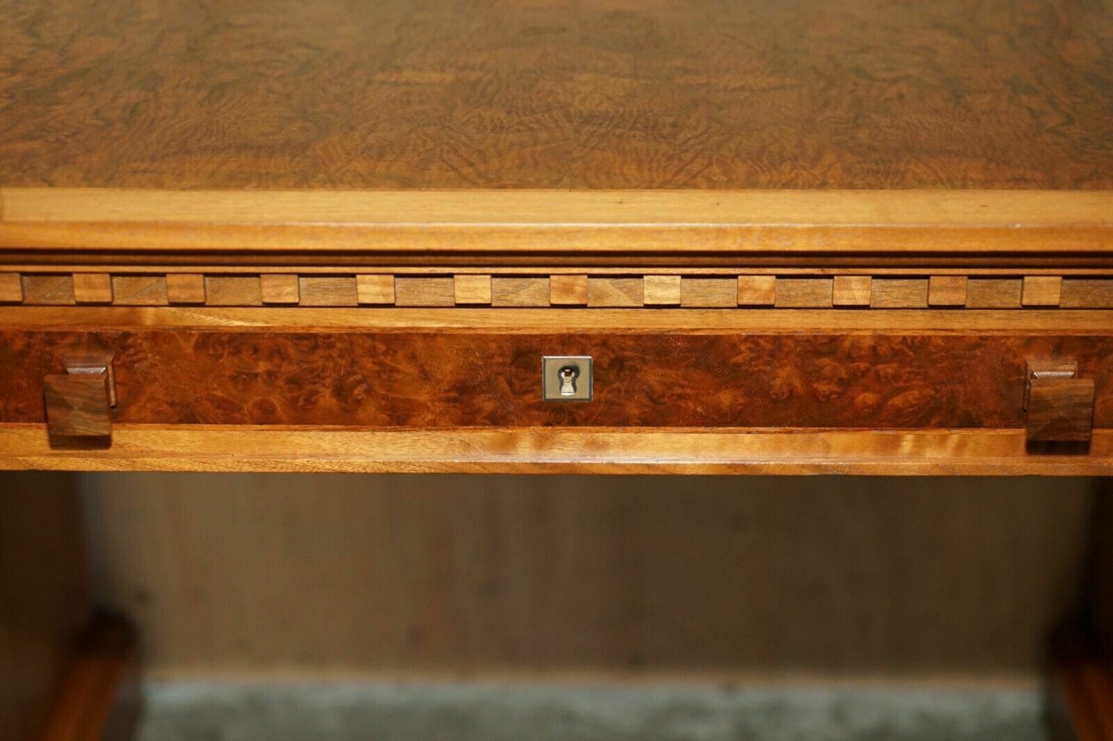Rrp £25,550 David Linley Burr Walnut Classic Pedestal Desk For Light Restoration photo vintage