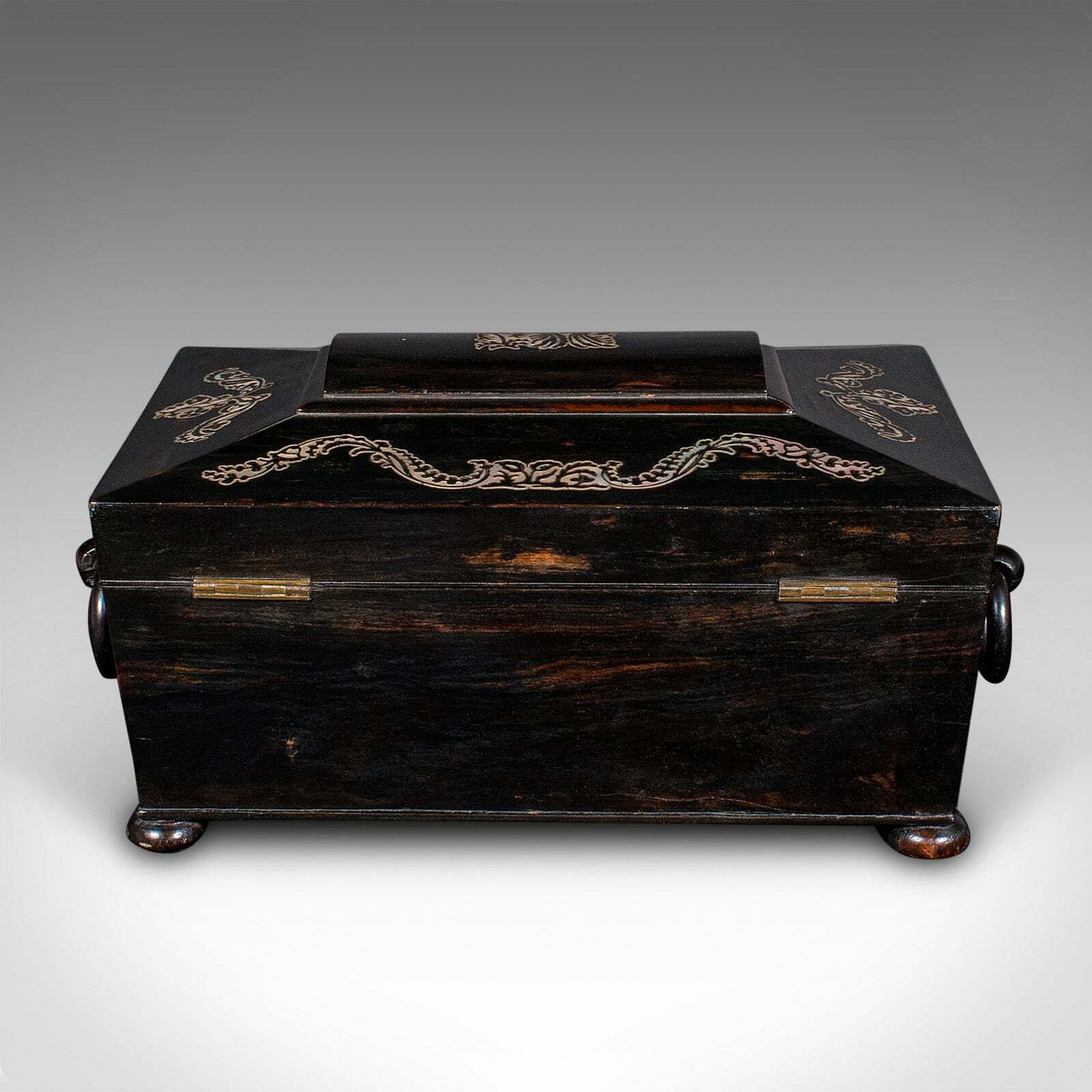 Antique Keepsake Box, English, Coromandel, Inlaid Stationery Case, Regency, 1830 photo vinterior