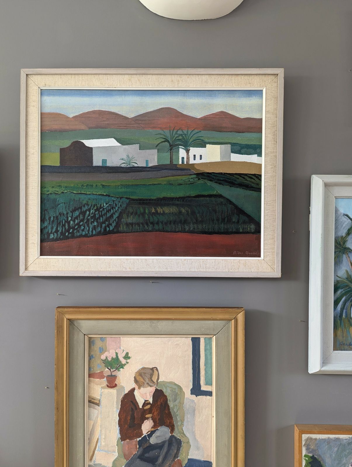 White Houses In The Fields  Oil Painting photo Art
