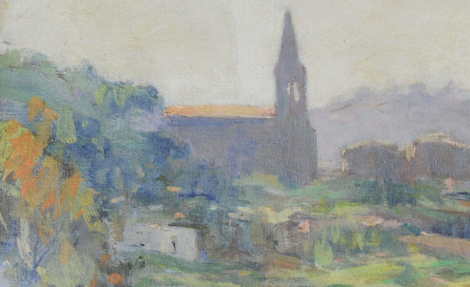 Impressionistisch Olieverfschilderij – Spaans Of Catalaans Bergdorp photo furniture