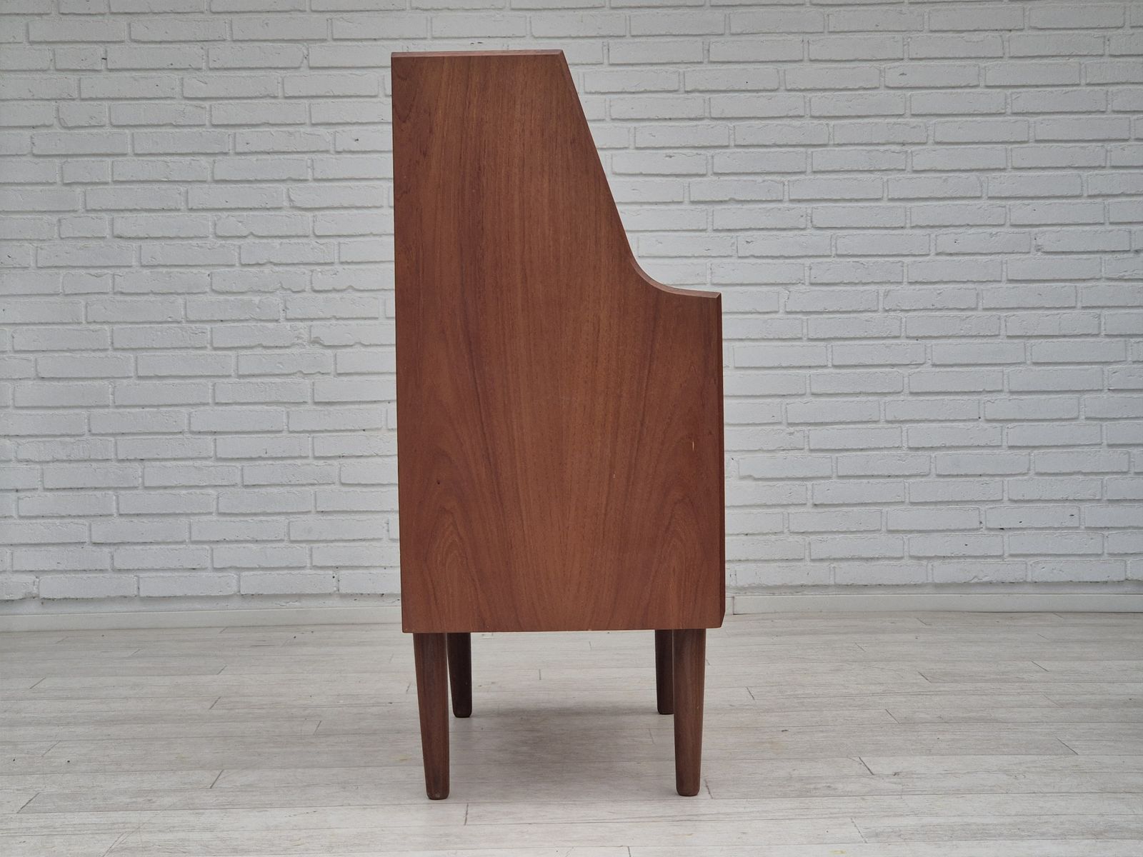 1960s, Danish Chest Of Drawers, Original Condition, Foldable Mirror, Solid Teak Wood. photo for sale