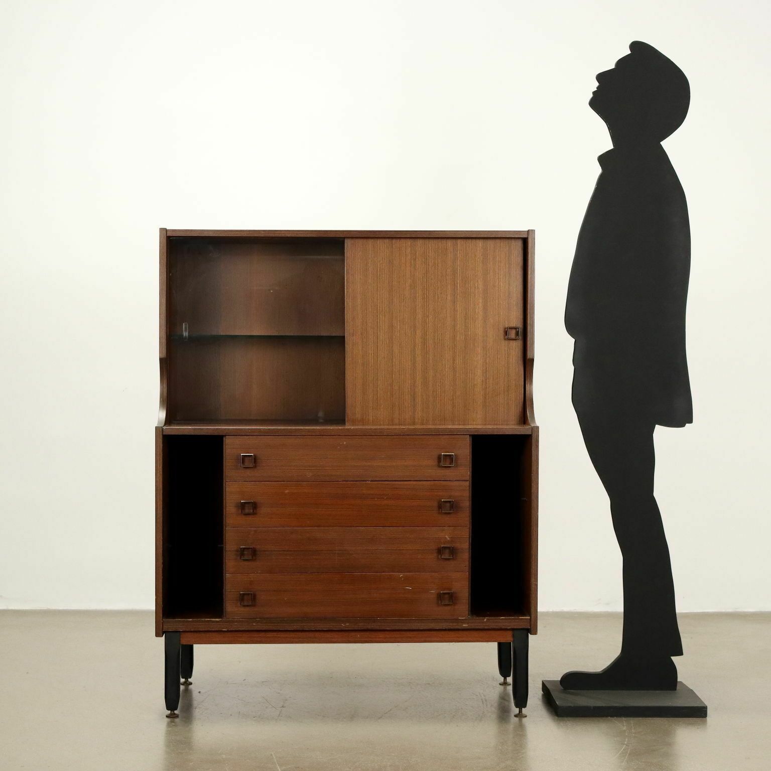 Vintage Cupboard Exotic Wood Veneer Italy 1960s photo furniture