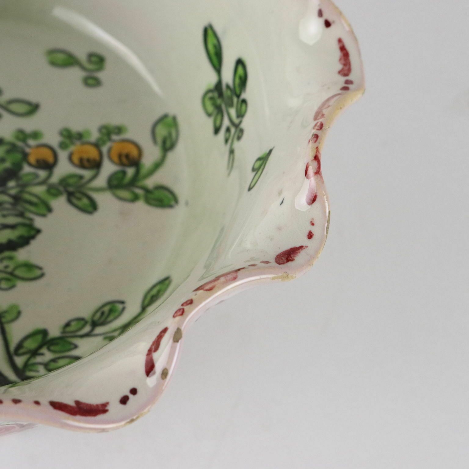 Antique Bowl Majolica Molaroni Man. Pesaro Italy Late XIX Century photo 200.0