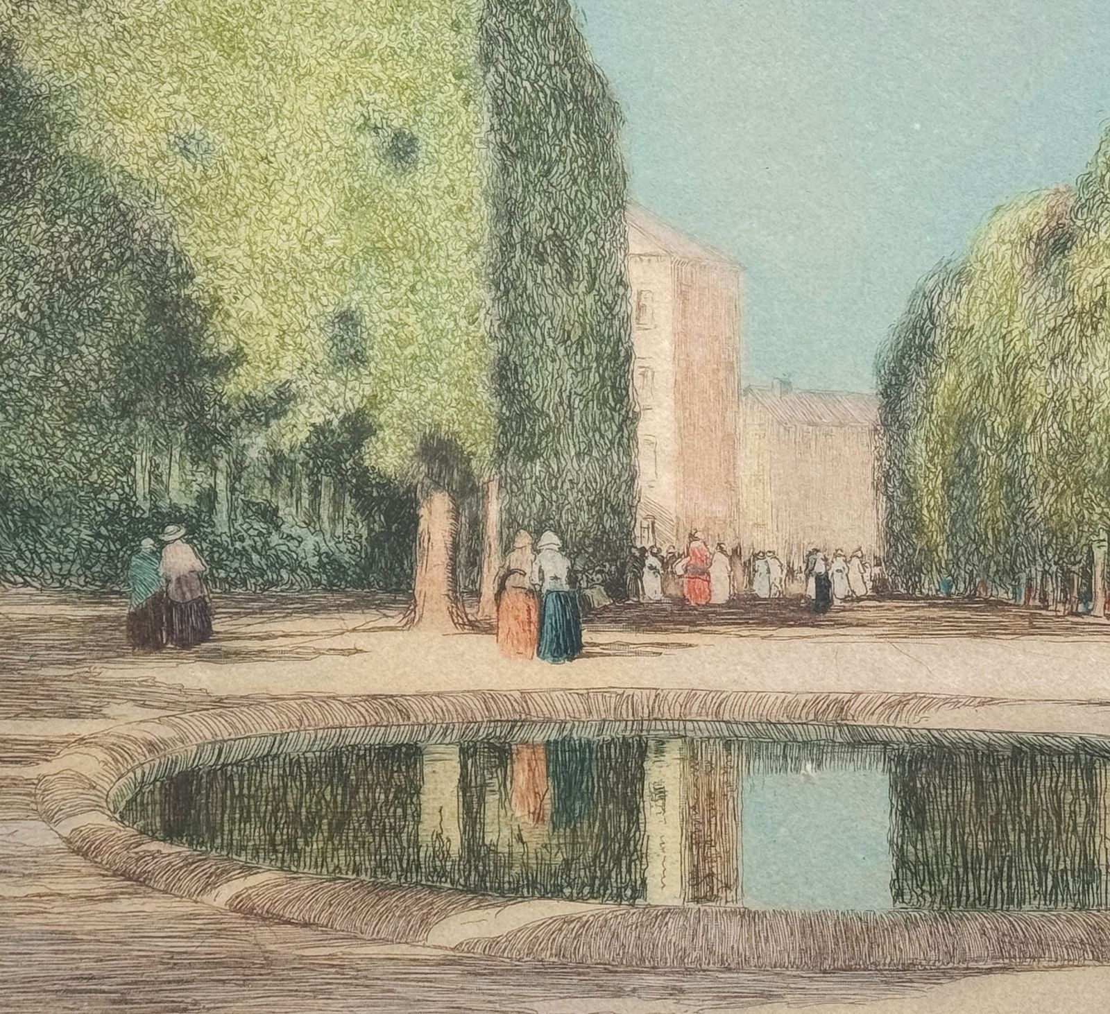 Promenade De Blossux Poitiers Original Signed Antique Etching William Tatton Winter photo Art