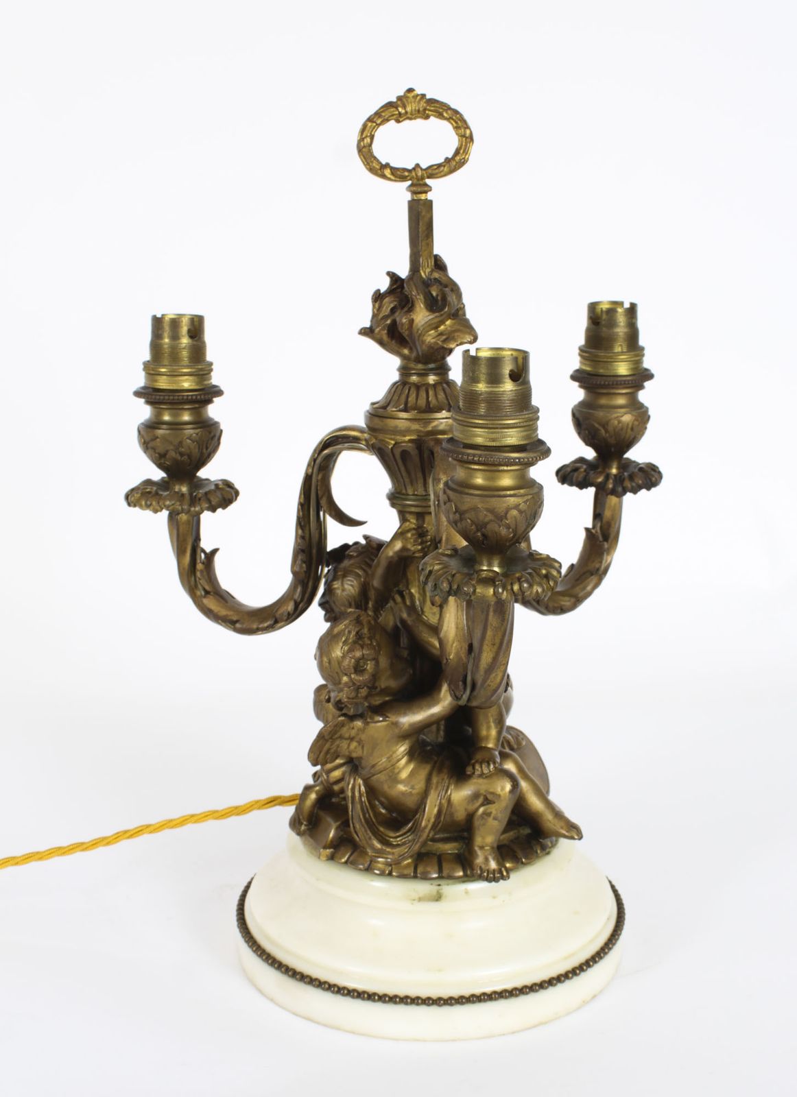 Antique French Ormolu Cherub Table Lamp Louis Revival Circa 1870 photo buy