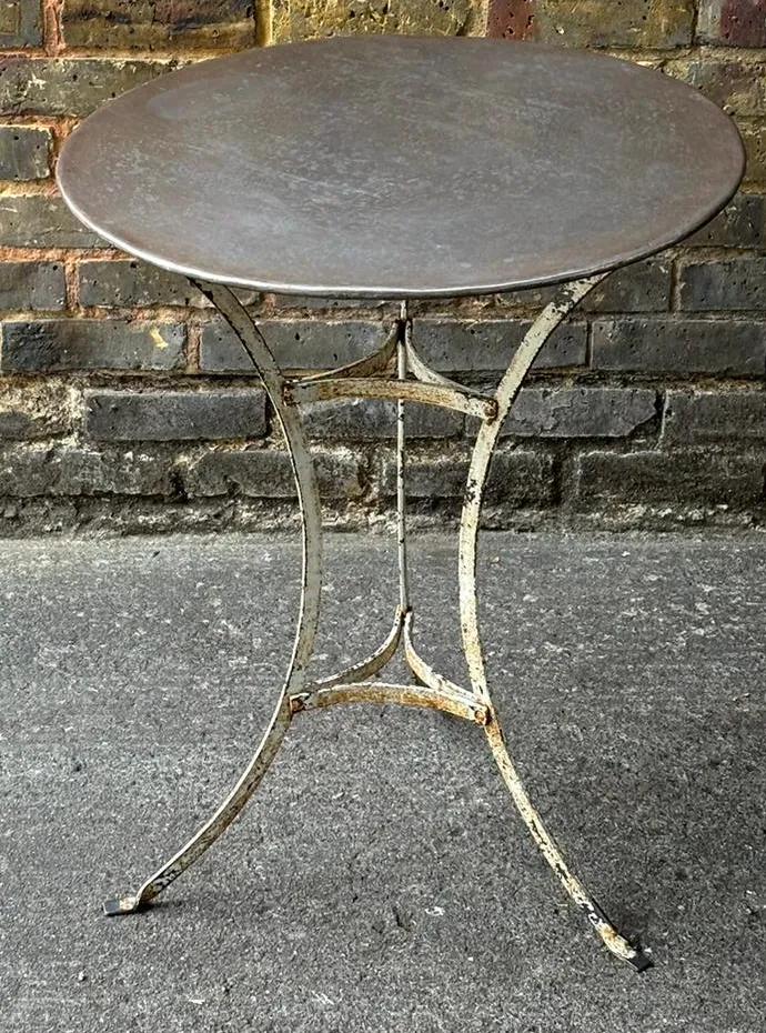 Vintage Zinc Top Bistro Table